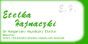 etelka hajnaczki business card